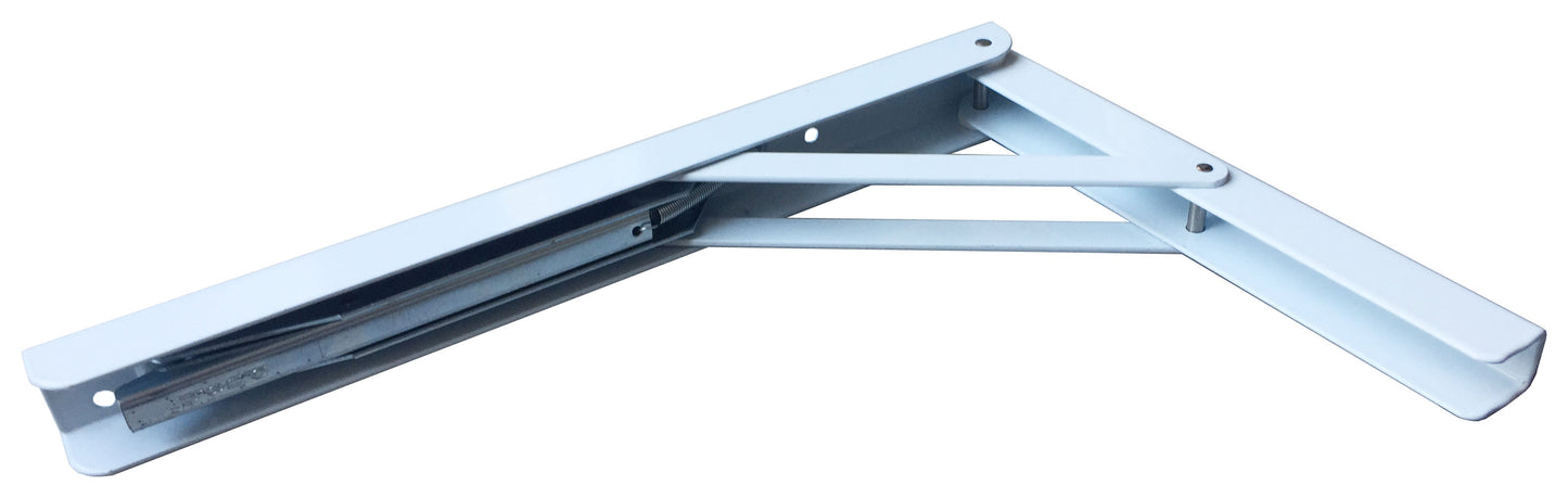 Klappkonsole aus Stahl pulverbeschichtet weiß, klappbar und verstellbar (300mm - weiß)