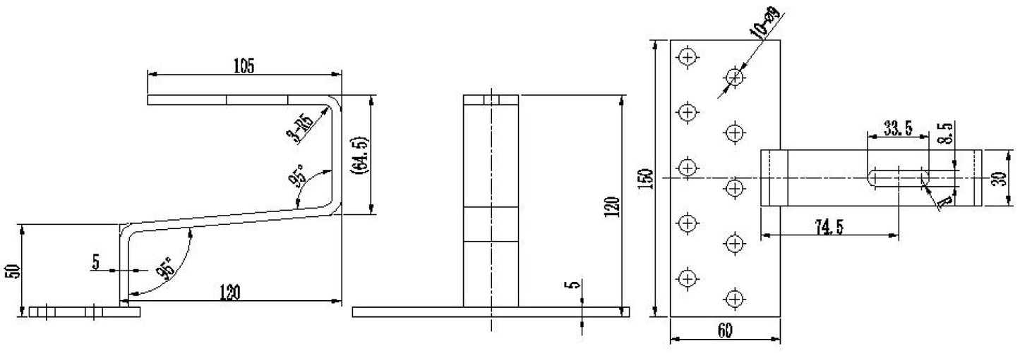 Sunload Dachhaken F13 120x65mm fix zur Montage von PV Photovoltaik Solarmodulen auf Steildächern