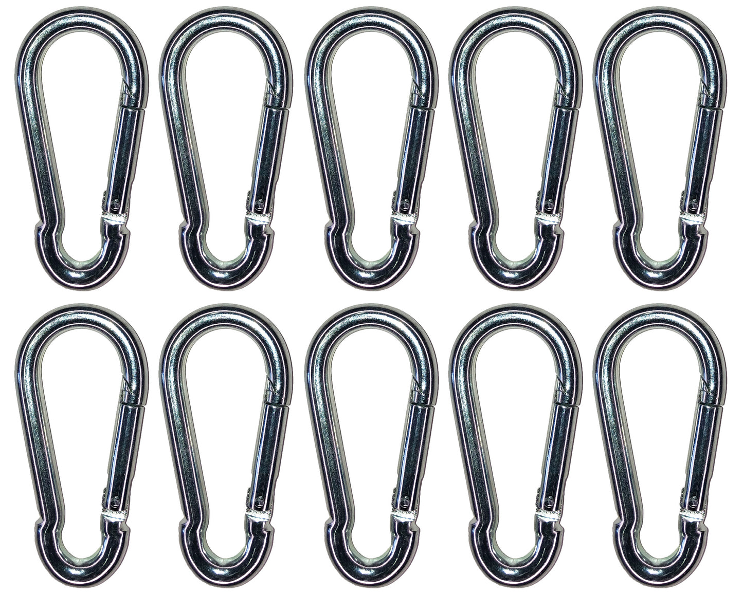 Feuerwehr-Karabiner Edelstahl rostfrei Karabinerhaken 10 Stück (5 x 50)