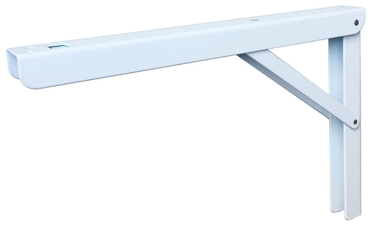 Klappkonsole aus Stahl pulverbeschichtet weiß, klappbar und verstellbar (300mm - weiß)