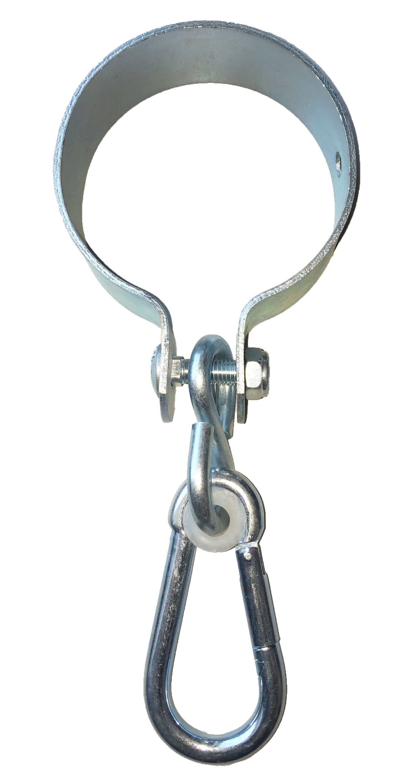Manschettenhaken mit Karabiner verzinkt, Schaukelhaken für Rohre oder Rundhölzer, 2er Set (100 mm)