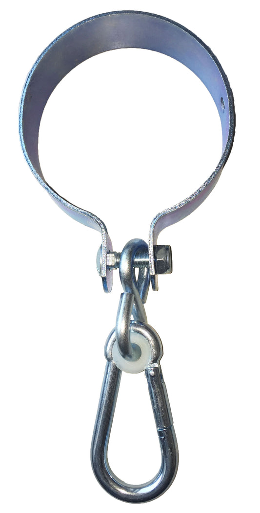 Manschettenhaken mit Karabiner verzinkt, Schaukelhaken für Rohre oder Rundhölzer, 2er Set (120 mm)