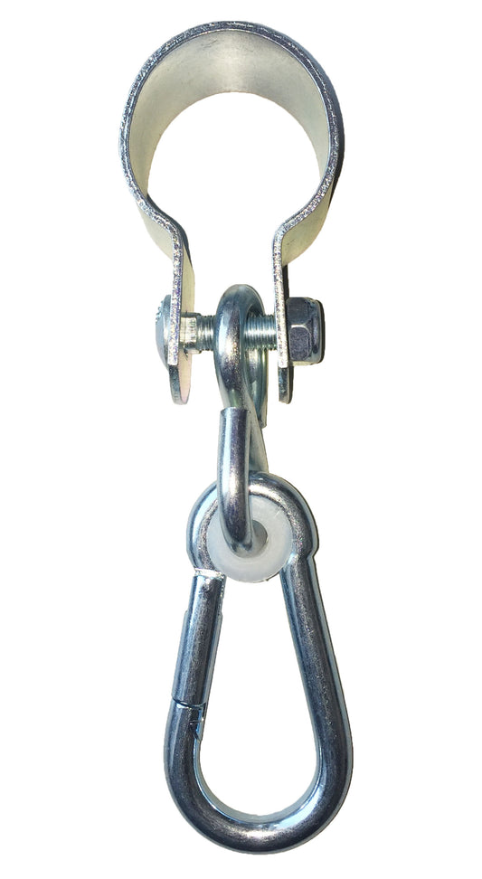 Manschettenhaken mit Karabiner verzinkt, Schaukelhaken für Rohre oder Rundhölzer, 2er Set (50 mm)