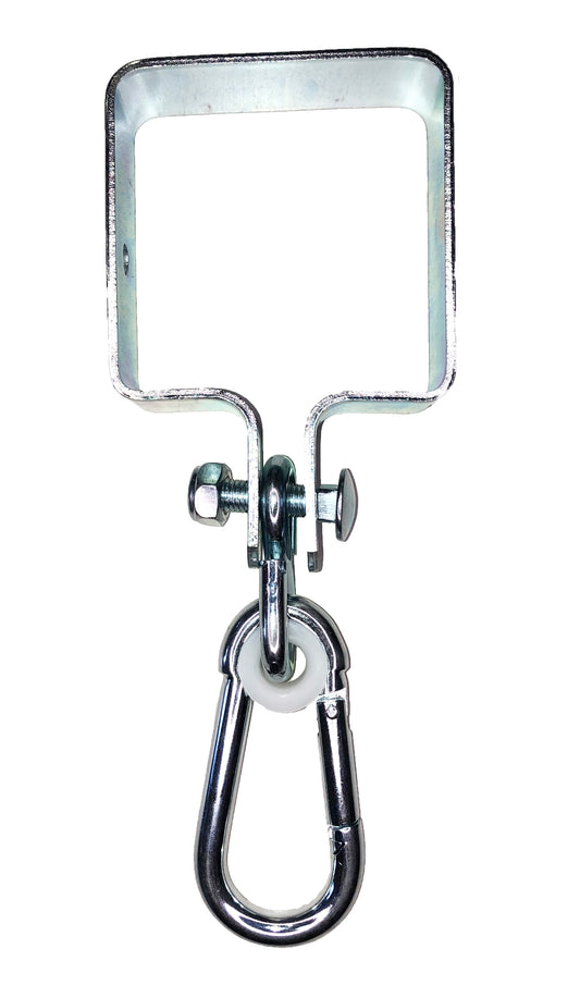 Manschettenhaken mit Karabiner verzinkt, Schaukelhaken für Balken oder Kanthölzer, 2er Set (90x90 mm)