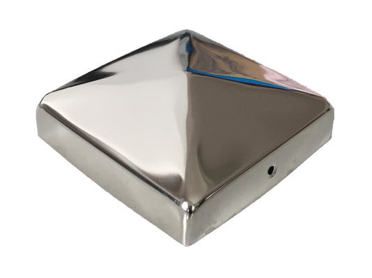 Pfostenkappe Edelstahl quadratisch - pyramidenförmig 4 Stück (101x101mm)