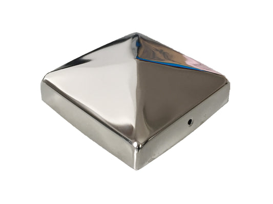 Pfostenkappe Edelstahl quadratisch - pyramidenförmig 4 Stück (71x71mm)