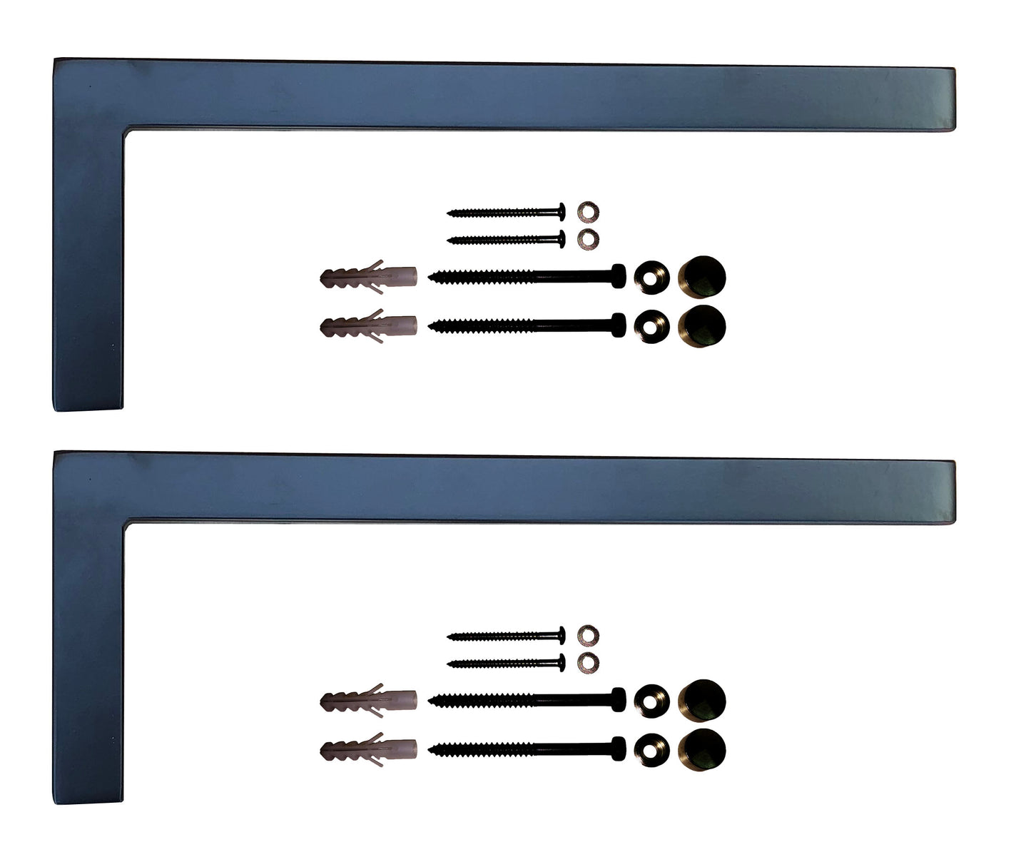 Sunload Waschtischkonsole Wandkonsole Stahl schwarz L-Form 2er Set